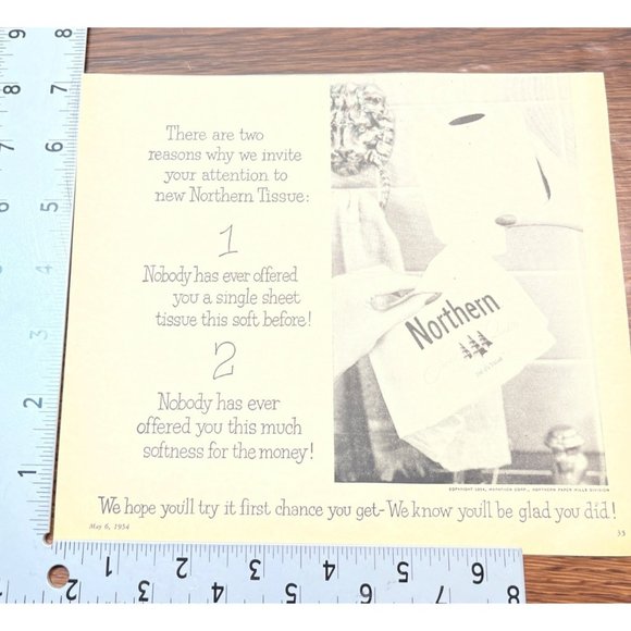 Northern Tissue Toilet Paper Vintage Print Ad 1954 Bathroom Decor - Picture 2 of 5